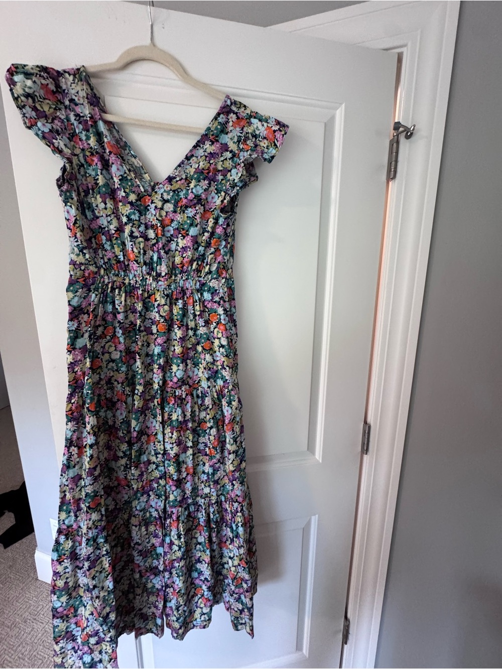 Gap - Floral Ruffle Sleeve Women’s Dress - Multicolor, size small